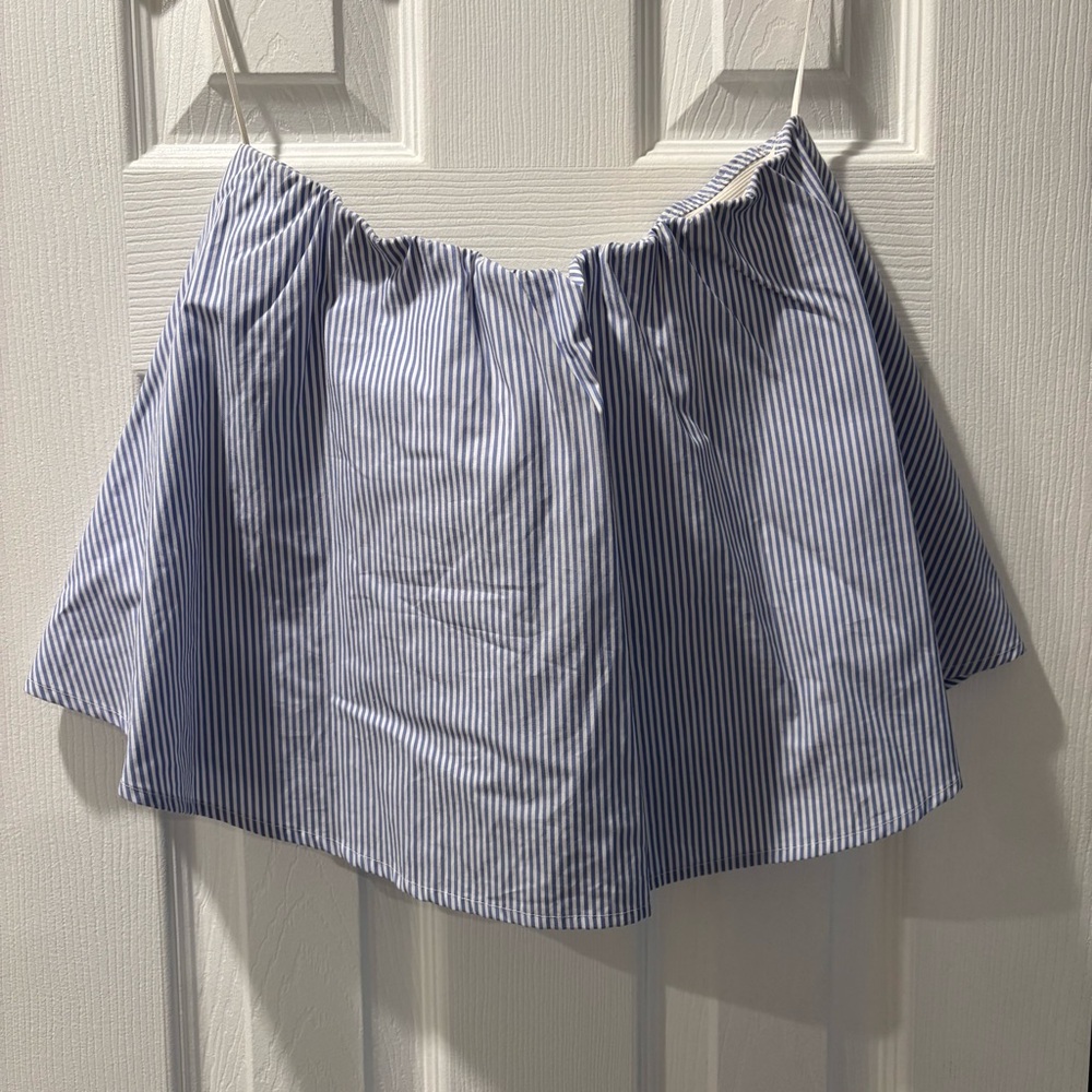 Blue Striped Women's Strapless Top